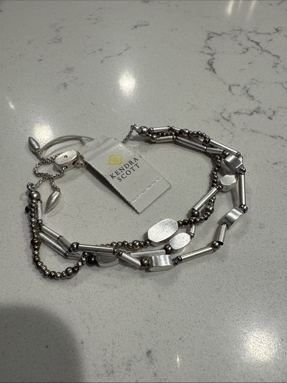 Kendra Scott Silver Multi-Strand Beaded & Bar Bracelet